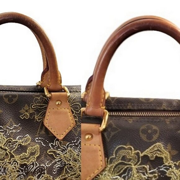 Authentic Louis Vuitton Rare Dentelle Lace Monogram Speedy 30 Satchel Boston Bag - Picture 9 of 14